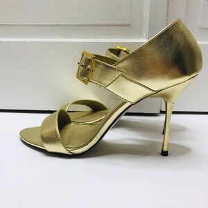 PIERRE DUMAS Gold Stiletto Heels Size 9M